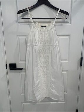 J. Crew White Eyelet Spaghetti Strap Mini Dress